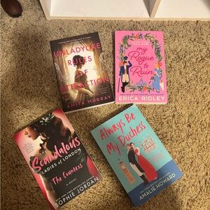 Romantic Historical Paperback Set - Pink, Teal, Black Covers